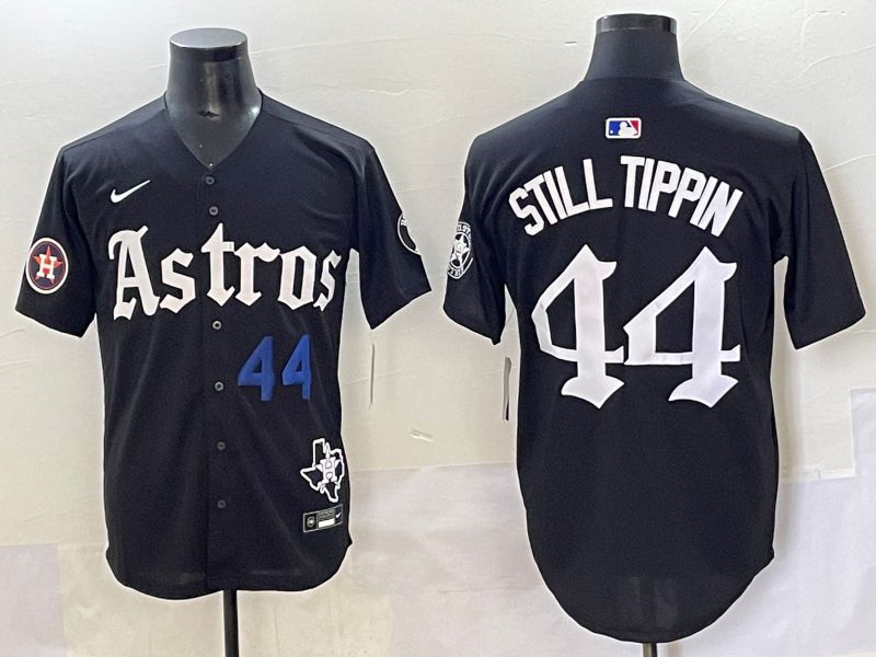Men 2025 Houston Astros #44 Still Tippin Black Five generations Joint Name Nike MLB Jersey style 5